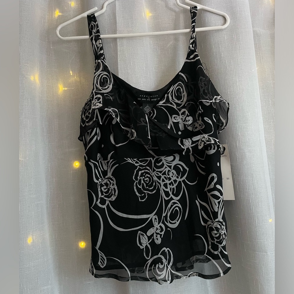 Y2K floral sleeveless v-neck top